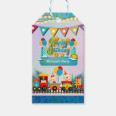 かわいい動物の願いを込めたハッピーバースデー列車 ギフトタグ (正面)