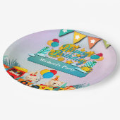 かわいい動物の願いを込めたハッピーバースデー列車 ペーパープレート (アングル)