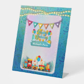 かわいい動物の願いを込めたハッピーバースデー列車 台座サイン (正面)