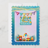 かわいい動物の願いを込めたハッピーバースデー列車 招待状 (裏面)