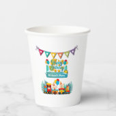 かわいい動物の願いを込めたハッピーバースデー列車 紙コップ (正面)