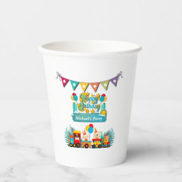 かわいい動物の願いを込めたハッピーバースデー列車 紙コップ