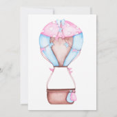 かわいい動物の風船お洒落誕生日 招待状 (裏面)