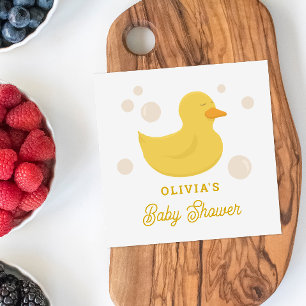 かわいい動物の鳥のおもちゃ。イエローバスのアヒルのベビーシャワー スタンダードカクテルナプキン