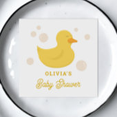 かわいい動物の鳥のおもちゃ。イエローバスのアヒルのベビーシャワー スタンダードカクテルナプキン