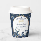 かわいい動物の鹿キツネベアーアドベンチャーナイトスカイ 紙コップ (正面)