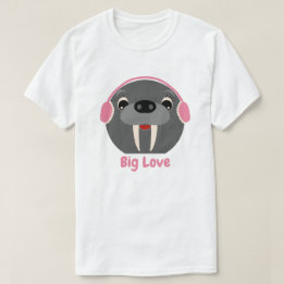 かわいい動物の「大きな愛」セイウチTシャツ Tシャツ