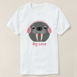 かわいい動物の「大きな愛」セイウチTシャツ Tシャツ