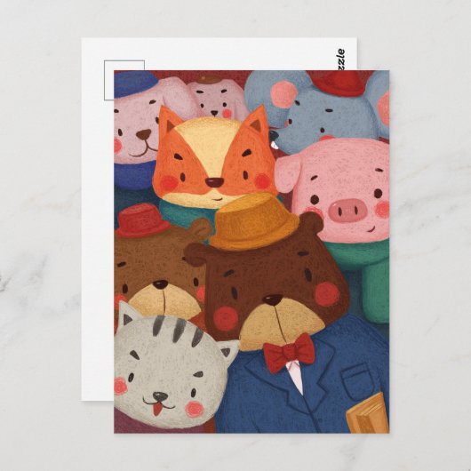 かわいい動物はがき ポストカード (正面/裏面)