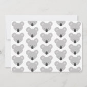 かわいい動物ひとときを回すコアラ1回目の誕生日 招待状 (裏面)