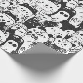 かわいい動物らくがきパターン (1) ラッピングペーパー (角)