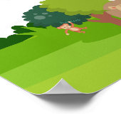 かわいい動物を表すアルファベット ポスター (角)