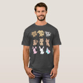 かわいい動物アイコン 犬 猫 愛する家族 Tシャツ (正面フル)