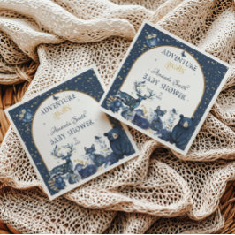 かわいい動物アドベンチャーナイトスカイ赤ちゃんシャワー スタンダードカクテルナプキン