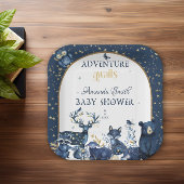 かわいい動物アドベンチャーナイトスカイ赤ちゃんシャワー ペーパープレート