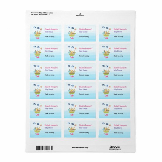 かわいい動物アーク赤ちゃんシャワー ラベル (フルシート)