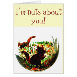 かわいい動物アート秋のリス