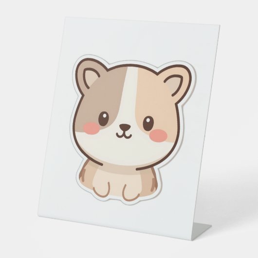 かわいい動物イラスト 台座サイン (正面)