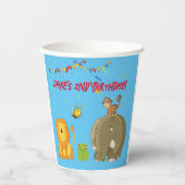 かわいい動物カスタマイズ可能な誕生日キッズカップ 紙コップ (正面)