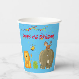 かわいい動物カスタマイズ可能な誕生日キッズカップ 紙コップ