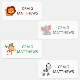 かわいい動物カスタムの名パーソナライズされた前服 ラベル
