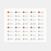 かわいい動物カスタムの名パーソナライズされた前服 ラベル (シート)