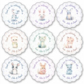 かわいい動物カスタム文字 シール (正面)