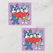 かわいい動物カップル エンクロージャーカード (正面/裏面)