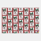 かわいい動物クリスマスギフトラップセットパンダ、犬 ラッピングペーパーシート (正面2)