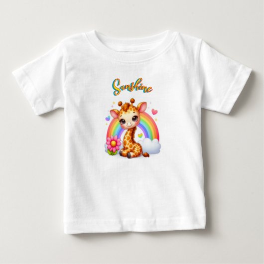 | かわいい動物グラフィックTシャツ 子供服 ベビーTシャツ (正面)