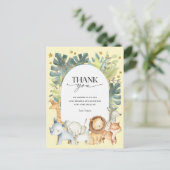 かわいい動物サファリの赤ちゃん感謝していシャワーあなたはがき インビテーションポストカード (スタンド正面)