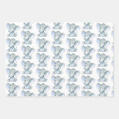 かわいい動物サファリジャングルエレファントキリン ラッピングペーパーシート (正面)