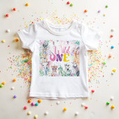 かわいい動物サファリワイルドワンバースデーパーティー ベビーTシャツ