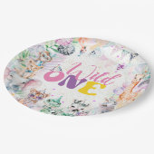 かわいい動物サファリワイルドワンバースデーパーティー ペーパープレート (アングル)