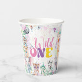 かわいい動物サファリワイルドワンバースデーパーティー 紙コップ (裏面)