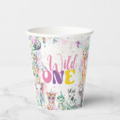 かわいい動物サファリワイルドワンバースデーパーティー 紙コップ (正面)