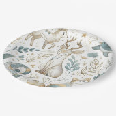 かわいい動物サファリ誕生日の動物園 ペーパープレート (アングル)