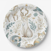 かわいい動物サファリ誕生日の動物園 ペーパープレート (正面)