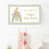 かわいい動物サファリ赤ちゃんシャワーへようこそ 横断幕 (インサイチュ)