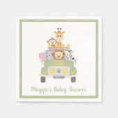 かわいい動物サファリ赤ちゃんシャワー スタンダードカクテルナプキン (正面)