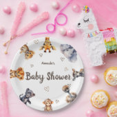 かわいい動物サファリ赤ちゃんシャワー ペーパープレート (パーティー)