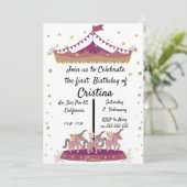 かわいい動物サーカスのポニー 招待状 (スタンド正面)