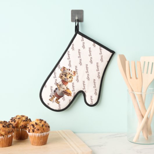 かわいい動物シェフタイガーメイキング魔法 鍋つかみ (インサイチュ (吊り下げ))