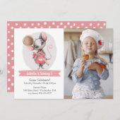 かわいい動物シェフ誕生日パーティーの招待状 招待状 (正面/裏面)