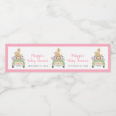 かわいい動物ジャングルサファリピンクベビーガールシャワー ペットボトルラベル (シングルラベル)