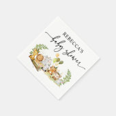 かわいい動物ジャングルパーティーベビーシャワー紙 スタンダードカクテルナプキン (角)