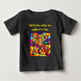 かわいい動物スーパーヒーロー　ベビーTシャツ ベビーTシャツ