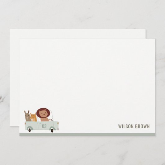 かわいい動物ズインザカーシティロード子供の誕生日 ノートカード (正面/裏面)