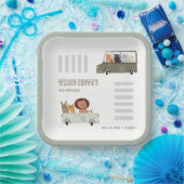 かわいい動物ズインザカーシティロード子供の誕生日 ペーパープレート (パーティー)