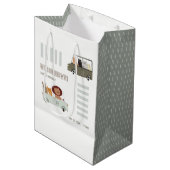 かわいい動物ズインザカーシティロード子供の誕生日 ミディアムペーパーバッグ (正面アングル)